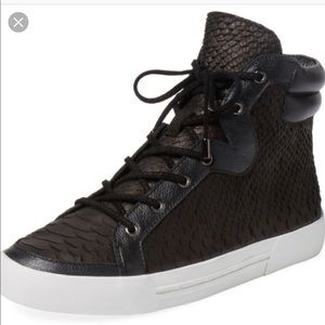 Joie Devon Snakeskin High Top Sneaker Size 37 US 7